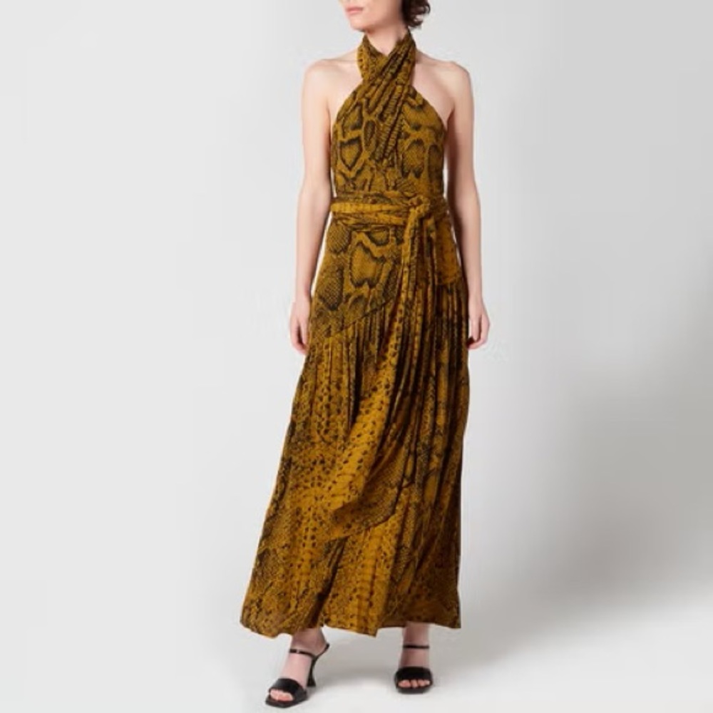 Proenza Schouler Convertible Snake-print Crepe De Chine Midi Dress